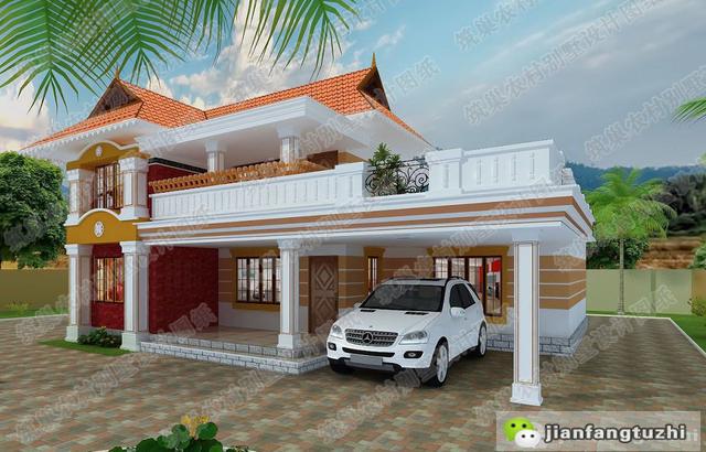 5款二三層別墅設(shè)計圖，占地小，造價20萬左右。