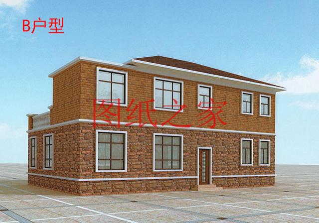 大戶型二層別墅設(shè)計(jì)圖，經(jīng)濟(jì)實(shí)惠、簡單大氣，適合大家族居住。