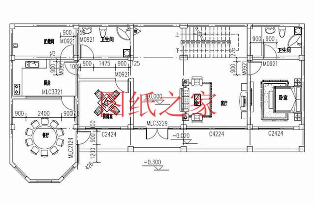 大戶型二層別墅設(shè)計(jì)圖，經(jīng)濟(jì)實(shí)惠、簡單大氣，適合大家族居住。