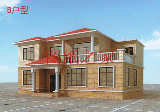 大戶型二層別墅設(shè)計(jì)圖，經(jīng)濟(jì)實(shí)惠、簡單大氣，適合大家族居住。