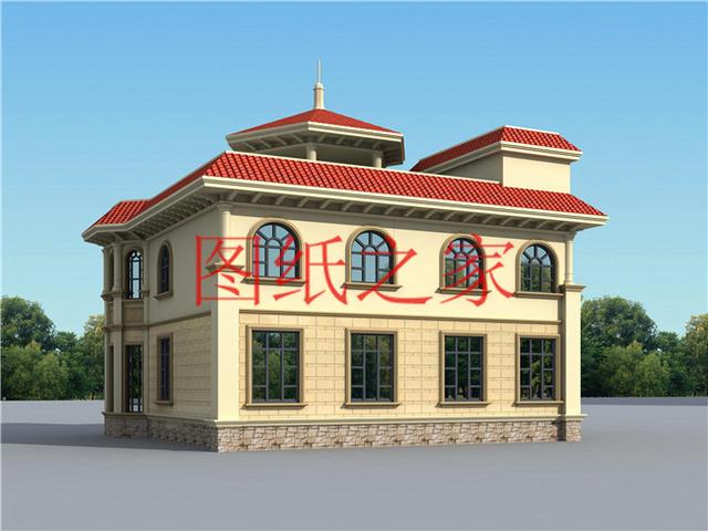 大戶型二層別墅設(shè)計(jì)圖，經(jīng)濟(jì)實(shí)惠、簡單大氣，適合大家族居住。