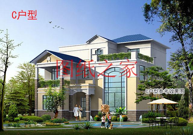 漂亮實(shí)用的農(nóng)村三層別墅設(shè)計(jì)圖，130平7個(gè)臥室。