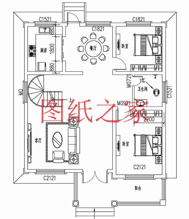 漂亮實(shí)用的農(nóng)村三層別墅設(shè)計(jì)圖，130平7個(gè)臥室。