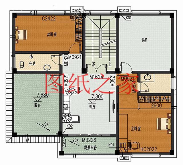 漂亮實(shí)用的農(nóng)村三層別墅設(shè)計(jì)圖，130平7個(gè)臥室。