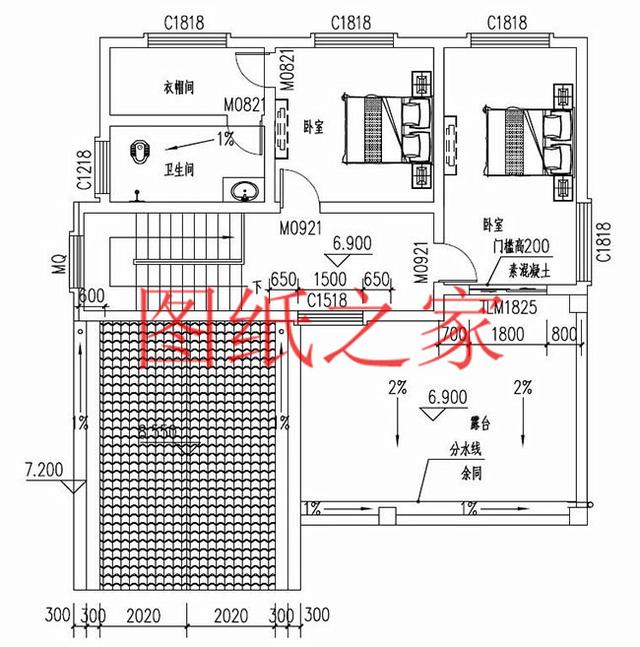 漂亮實(shí)用的農(nóng)村三層別墅設(shè)計(jì)圖，130平7個(gè)臥室。