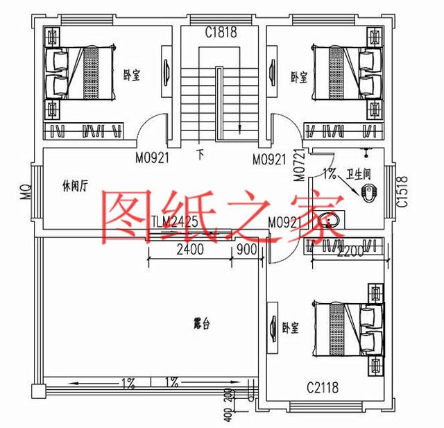 漂亮實(shí)用的農(nóng)村三層別墅設(shè)計(jì)圖，130平7個(gè)臥室。