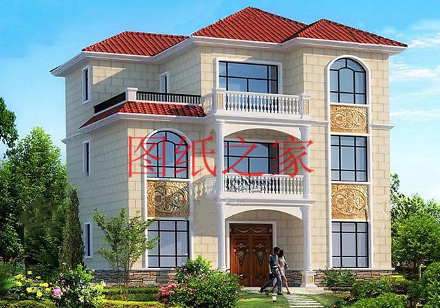 漂亮實(shí)用的農(nóng)村三層別墅設(shè)計(jì)圖，130平7個(gè)臥室。