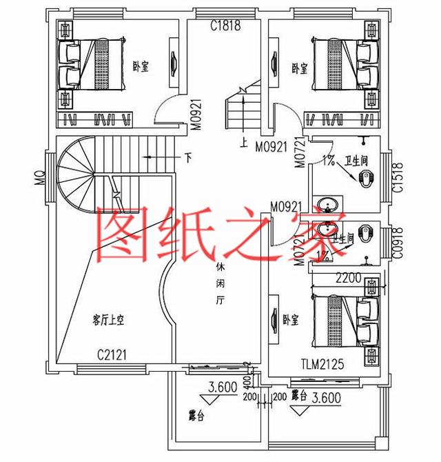 漂亮實(shí)用的農(nóng)村三層別墅設(shè)計(jì)圖，130平7個(gè)臥室。