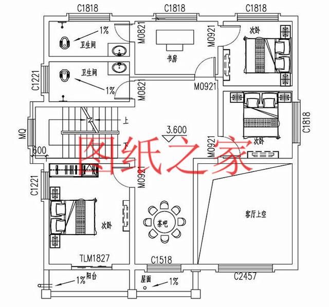 漂亮實(shí)用的農(nóng)村三層別墅設(shè)計(jì)圖，130平7個(gè)臥室。