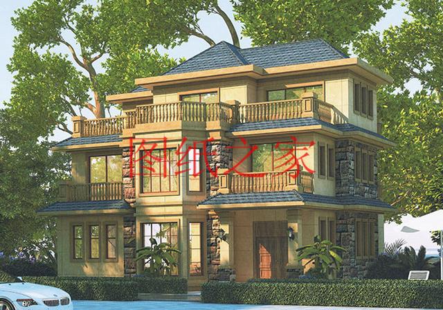 漂亮實(shí)用的農(nóng)村三層別墅設(shè)計(jì)圖，130平7個(gè)臥室。