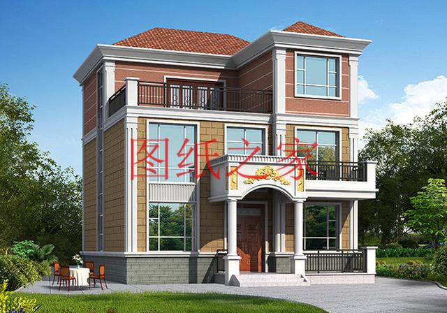 漂亮實(shí)用的農(nóng)村三層別墅設(shè)計(jì)圖，130平7個(gè)臥室。