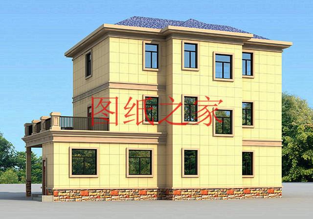適合農(nóng)村建房的三層別墅設(shè)計圖，占地140平造價35萬左右。
