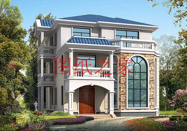 適合農(nóng)村建房的三層別墅設(shè)計圖，占地140平造價35萬左右。