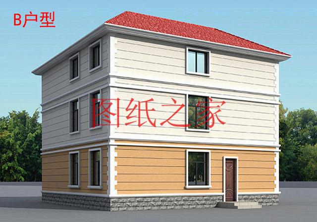 適合農(nóng)村建房的三層別墅設(shè)計圖，占地140平造價35萬左右。