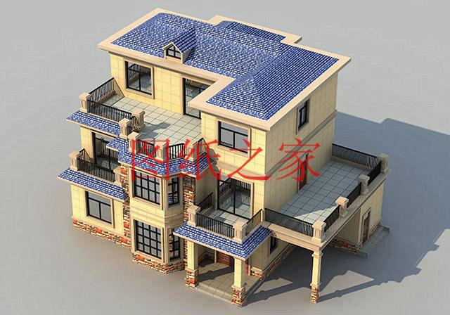 適合農(nóng)村建房的三層別墅設(shè)計圖，占地140平造價35萬左右。