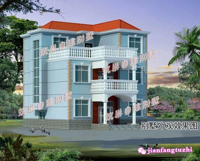 流行經(jīng)典別墅戶型設(shè)計圖，130平米，造價低廉。