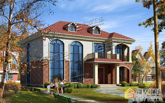 二層簡歐農(nóng)村自建房，復(fù)式客廳大落地窗，您值得擁有。