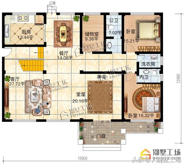 二層簡歐農(nóng)村自建房，復(fù)式客廳大落地窗，您值得擁有。