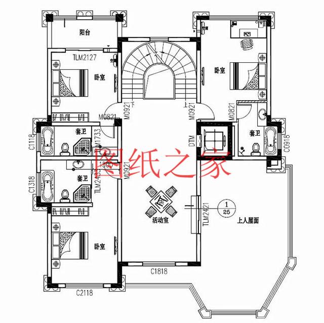 精致奢華的大戶型三層別墅設(shè)計圖，推薦給您獨一無二的建筑。