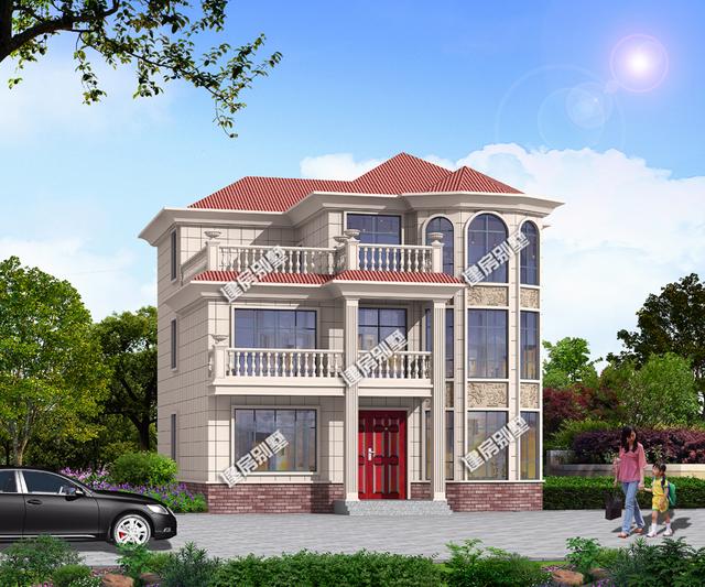 12x12三層別墅設(shè)計(jì)圖，鄉(xiāng)村景致與現(xiàn)代別墅融合的經(jīng)典畫卷。