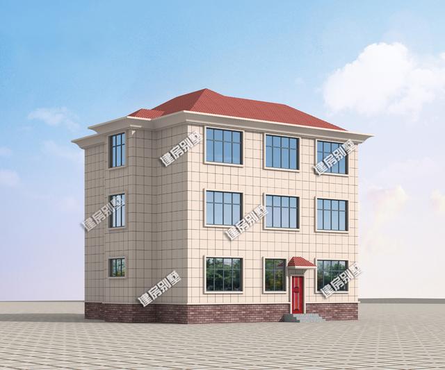 12x12三層別墅設(shè)計(jì)圖，鄉(xiāng)村景致與現(xiàn)代別墅融合的經(jīng)典畫卷。