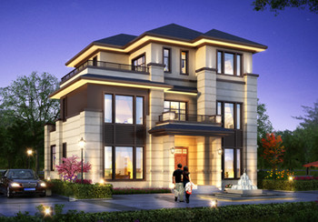 2024年新款別墅外觀圖，新中式風格，比簡歐大氣，時尚