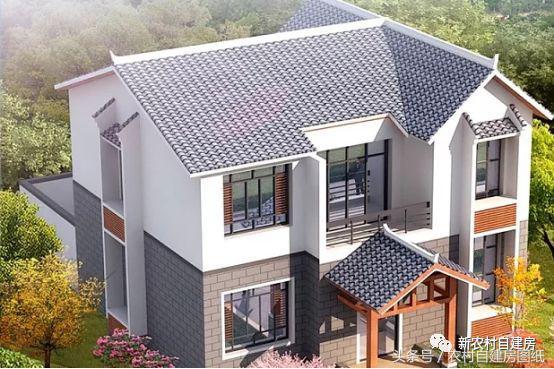 二層中式帶門樓別墅設(shè)計圖，人人都夸太耀眼。