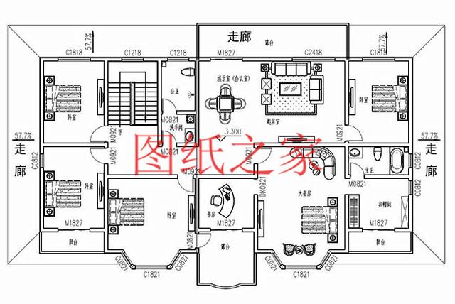 分享3套二層別墅設(shè)計圖，240平超大戶型，寬敞大氣。