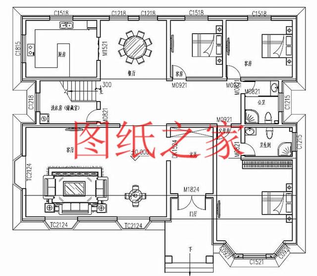 分享3套二層別墅設(shè)計圖，240平超大戶型，寬敞大氣。