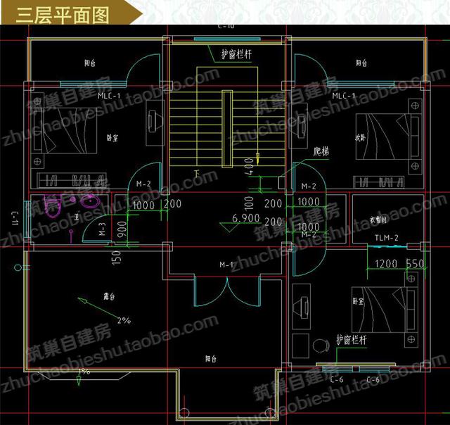 3款三層自建房，前后兩面帶陽臺(tái)，造價(jià)40萬以內(nèi)。