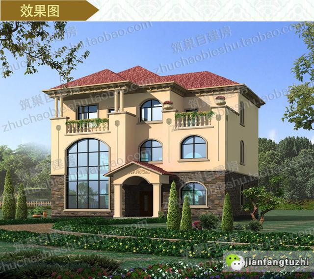 3款三層自建房，前后兩面帶陽臺(tái)，造價(jià)40萬以內(nèi)。