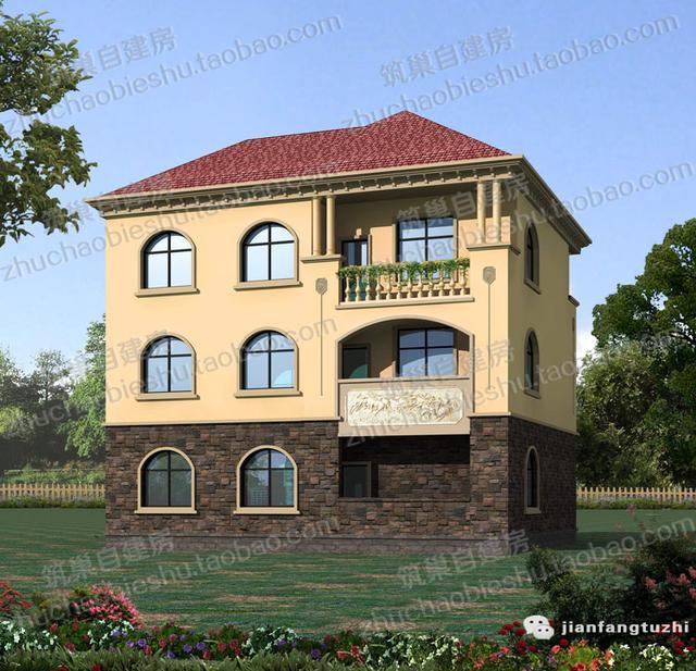 3款三層自建房，前后兩面帶陽臺(tái)，造價(jià)40萬以內(nèi)。