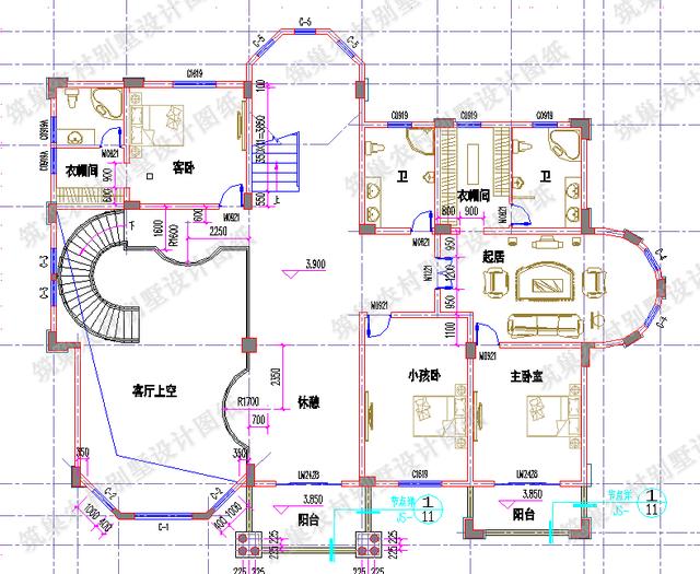 3款帶旋轉(zhuǎn)樓梯復(fù)式別墅設(shè)計圖，豪華與實用共存，您值得建造。