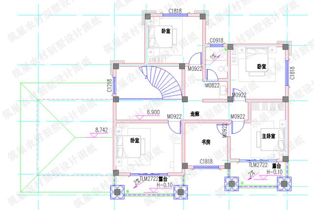 3款帶旋轉(zhuǎn)樓梯復(fù)式別墅設(shè)計圖，豪華與實用共存，您值得建造。