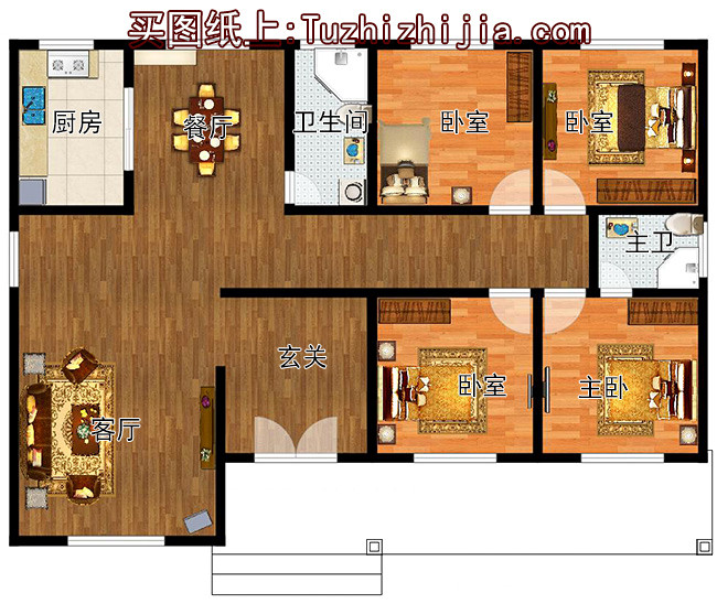 實用的農(nóng)村6萬元一層小別墅圖，喜歡就建一套吧！