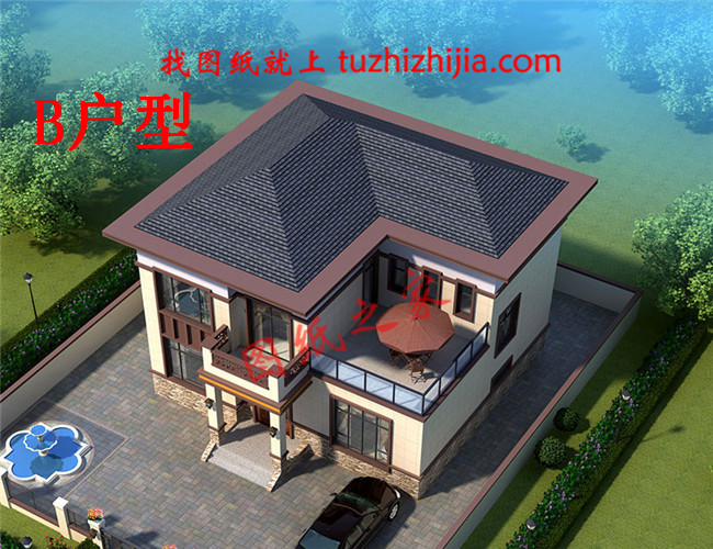 新中式120平米農(nóng)村20萬(wàn)元二層小樓圖，外觀柔和而雅致