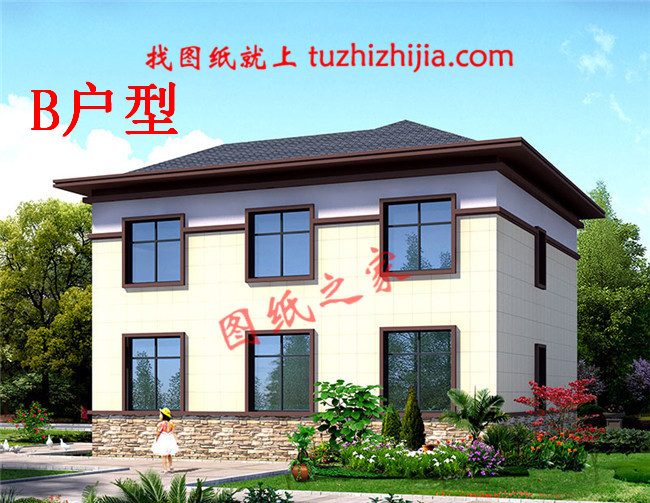 新中式120平米農(nóng)村20萬(wàn)元二層小樓圖，外觀柔和而雅致