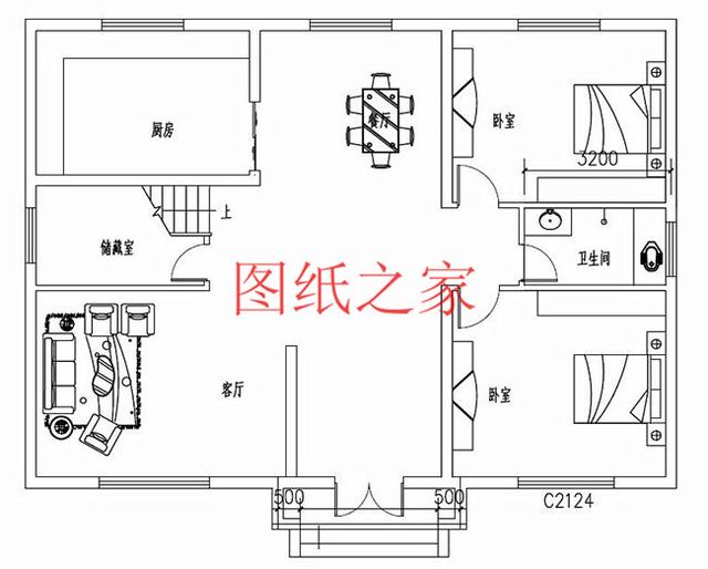 大戶型二層別墅設(shè)計(jì)圖，造價(jià)只要20萬(wàn)，很受大眾喜歡！