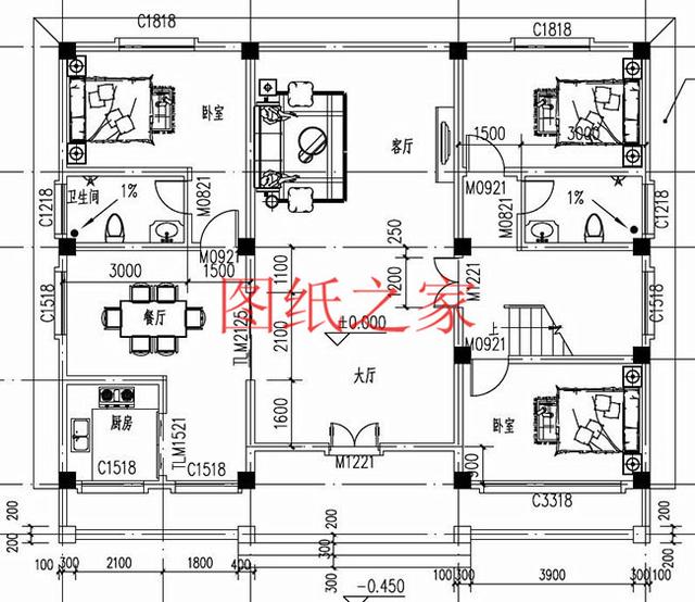 大戶型二層別墅設(shè)計(jì)圖，造價(jià)只要20萬(wàn)，很受大眾喜歡！
