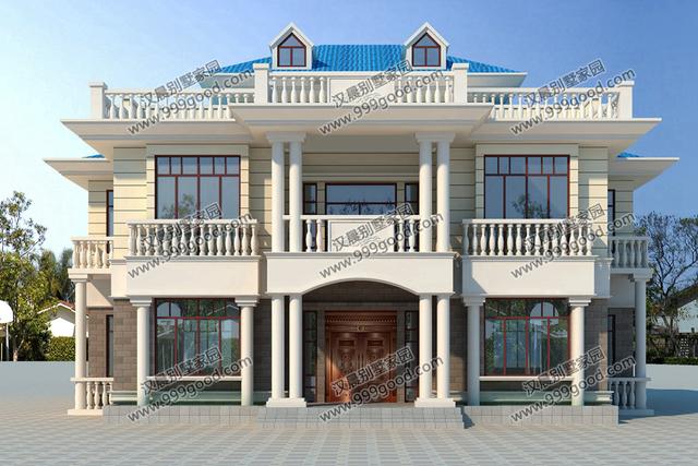 分享一棟雙拼別墅設(shè)計(jì)圖，村里的地標(biāo)建筑。