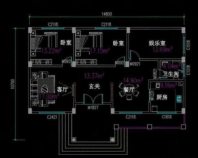 三款美觀大氣的一層別墅設(shè)計(jì)圖，占地小，造價(jià)低功能全。