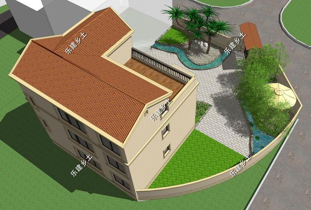 江西九江歐式別墅設(shè)計圖，不規(guī)則地形，也能建造的這么完美！