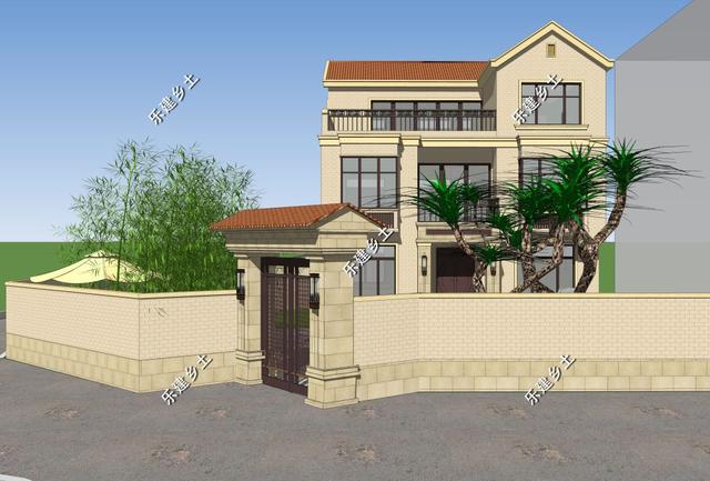 江西九江歐式別墅設(shè)計圖，不規(guī)則地形，也能建造的這么完美！