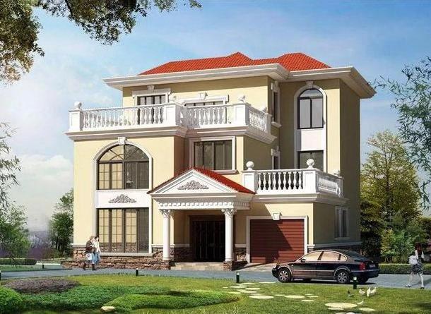 開(kāi)間12米的三層別墅設(shè)計(jì)圖，帶堂屋、露臺(tái)和多臥室，歡迎建造。