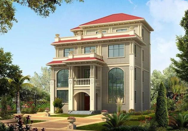 開(kāi)間12米的三層別墅設(shè)計(jì)圖，帶堂屋、露臺(tái)和多臥室，歡迎建造。