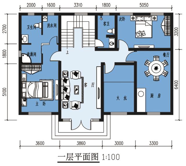 14米*10米二層別墅設(shè)計(jì)圖，5室1廳帶火炕房，這個(gè)冬天不太冷！