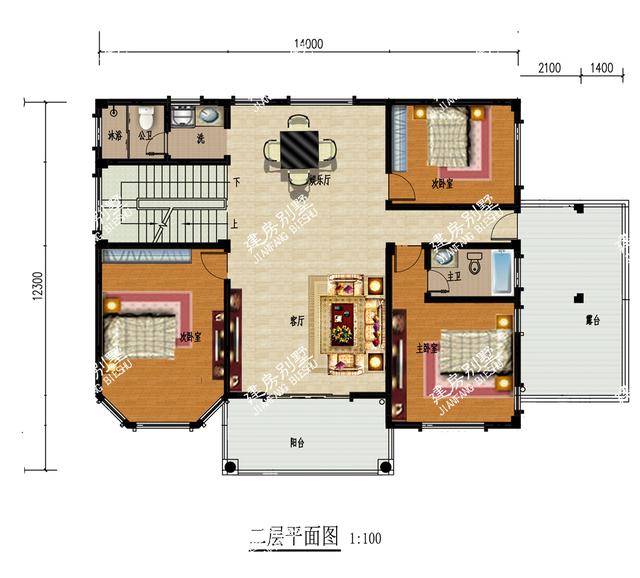 最亮眼的四層別墅設計圖，17.5X12.3米，超大堂屋設計，帶車庫加大露臺