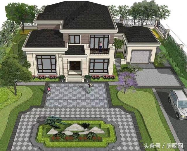 19.2×12.2米簡(jiǎn)歐風(fēng)格別墅設(shè)計(jì)圖，低調(diào)大氣，保證你看了會(huì)有回家建房的欲望