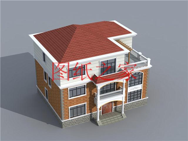 占地面積150平農村三層別墅設計圖，外觀新穎別致，居住舒適