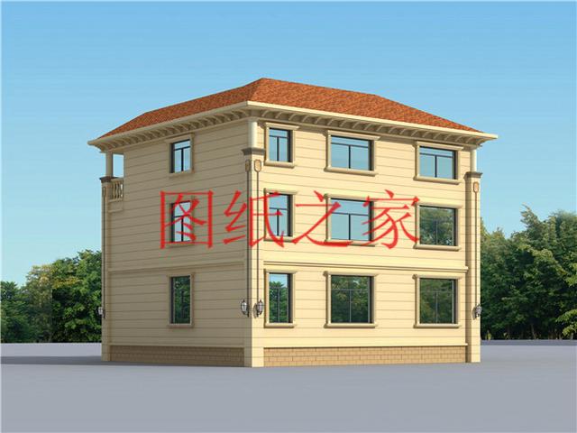 占地面積150平農村三層別墅設計圖，外觀新穎別致，居住舒適